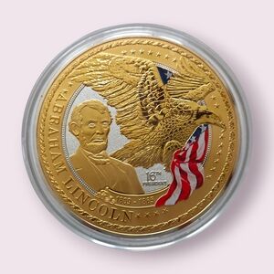 Abraham Lincoln Proof Commemorative Colossal 70mm Coin by American Mint w/COA